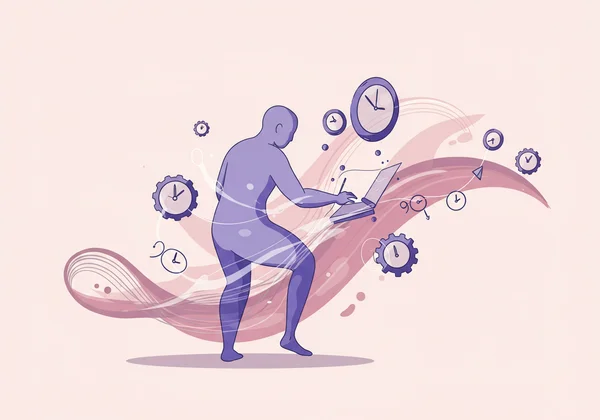 Abstract representation of a person in a deep work flow state