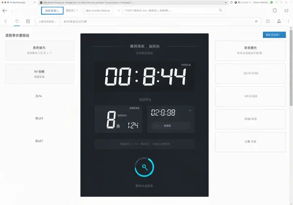 TimeScreen interface with full screen and settings icons